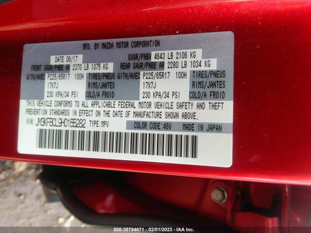2017 Mazda CX-5, VIN: JM3KFBCL9H0165282