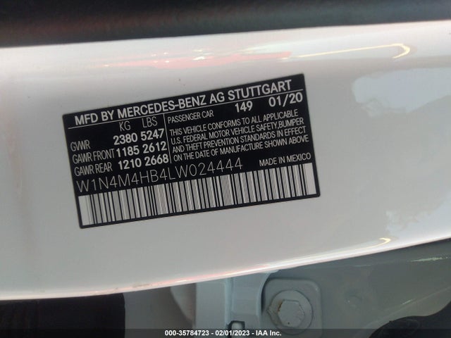 2020 Mercedes-Benz GLB-Class, VIN: W1N4M4HB4LW024444
