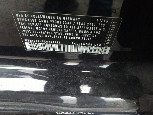 2016 Volkswagen Golf R, VIN: WVWLF7AU9GW174114