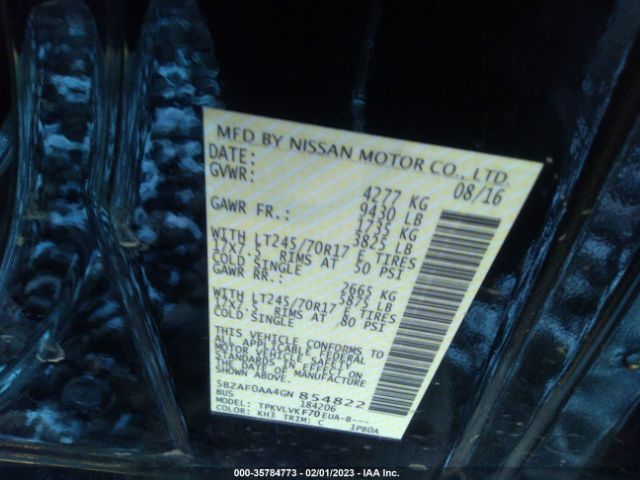 5BZAF0AA4GN854822 Nissan Nvp Sl