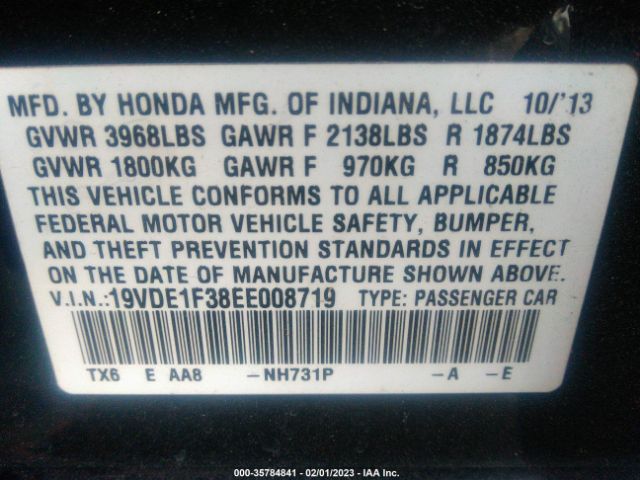 19VDE1F38EE008719 Acura ILX