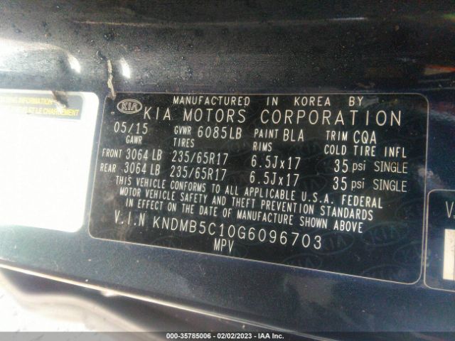 KNDMB5C10G6096703 KIA SEDONA LX