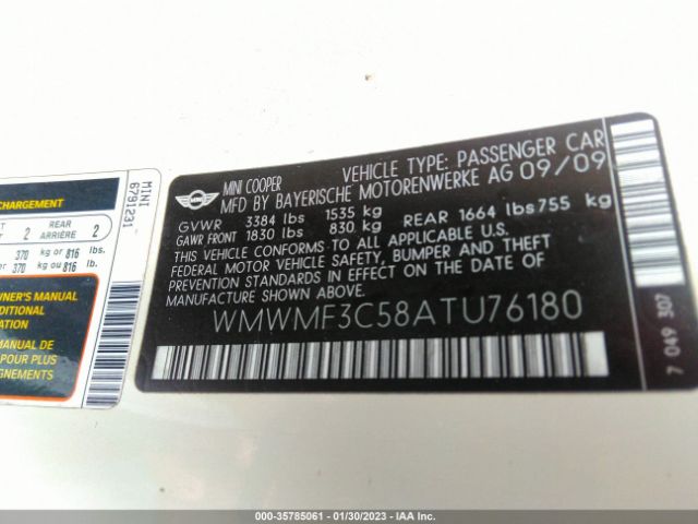 WMWMF3C58ATU76180 Mini COOPER HARDTOP