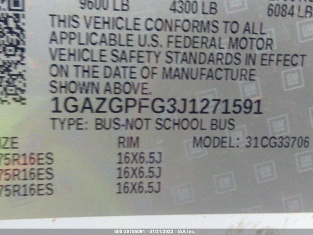 2018 Chevrolet Express, VIN: 1GAZGPFG3J1271591