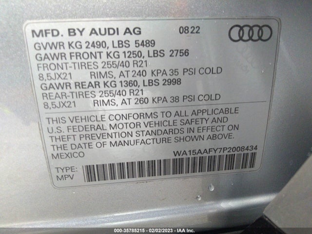 2023 Audi Q5, VIN: WA15AAFY7P2008434