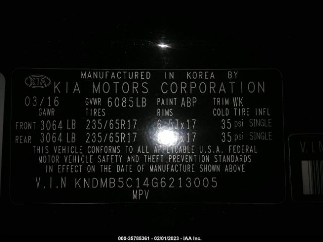 KNDMB5C14G6213005 KIA SEDONA LX