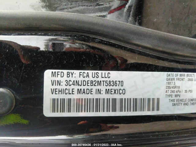 2021 Jeep Compass, VIN: 3C4NJDEB2MT583670