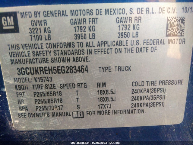 Chevrolet Silverado 1500 Lt 2014 3GCUKREH5EG283464 Image 9