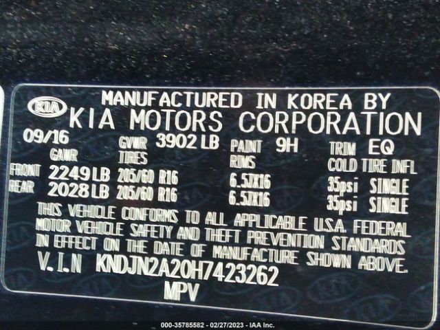 KNDJN2A20H7423262 KIA Soul Base