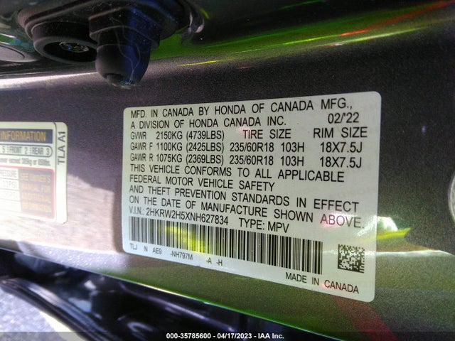 Honda CR-V EX 2022 2HKRW2H5XNH627834 Image 10