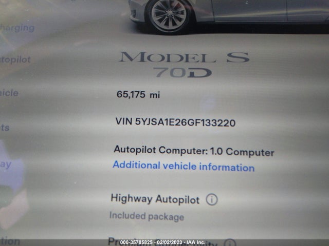 Tesla Model S 90d/70d/75d/60d/85d 2016 5YJSA1E26GF133220 Image 8