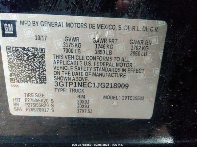 3GTP1NEC1JG218909 GMC Sierra 1500 Slt