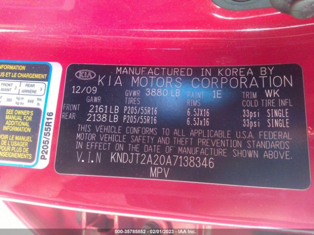 KNDJT2A20A7138346 KIA SOUL +