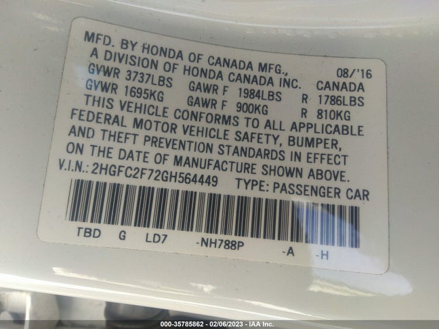 Honda Civic Sedan Ex 2016 2HGFC2F72GH564449 Image 11