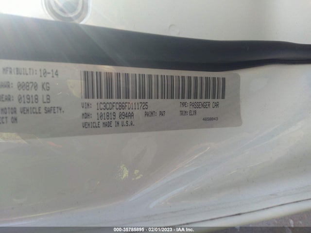 Dodge Dart Limited 2015 1C3CDFCB6FD111725 Image 9