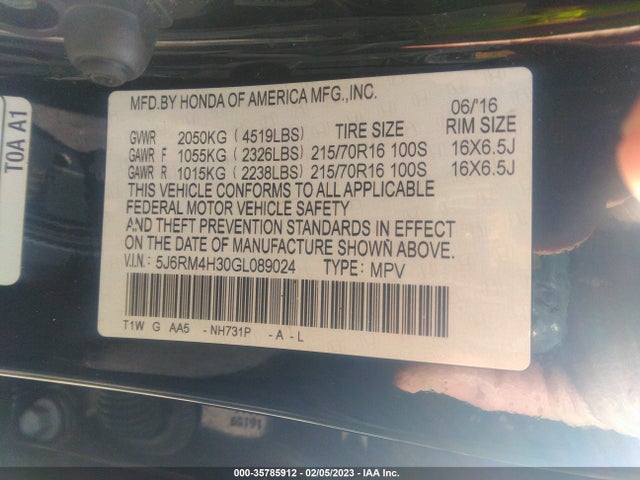 Honda CR-V LX 2016 5J6RM4H30GL089024 Image 10