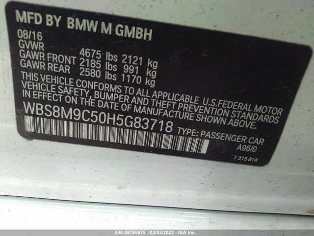 2017 BMW M3, VIN: WBS8M9C50H5G83718