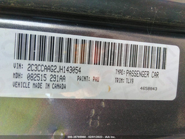2C3CCAAG2JH143054 Chrysler 300 Touring L