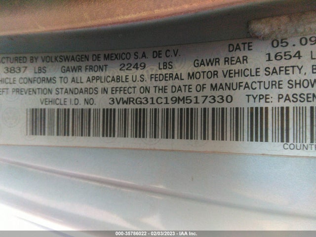 Volkswagen New Beetle 2009 3VWRG31C19M517330 Image 11