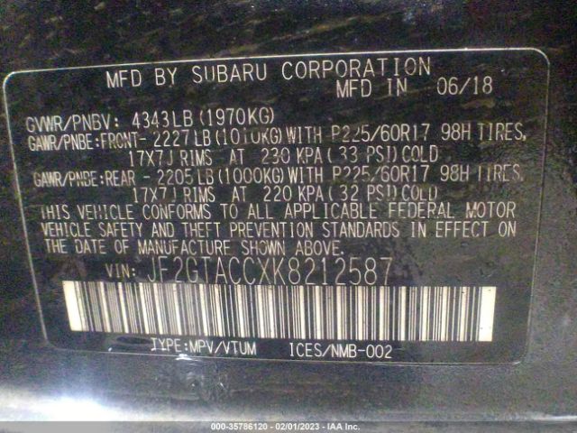 JF2GTACCXK8212587 Subaru Crosstrek Premium