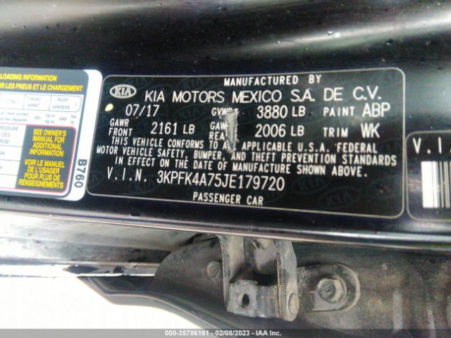 3KPFK4A75JE179720 KIA FORTE LX