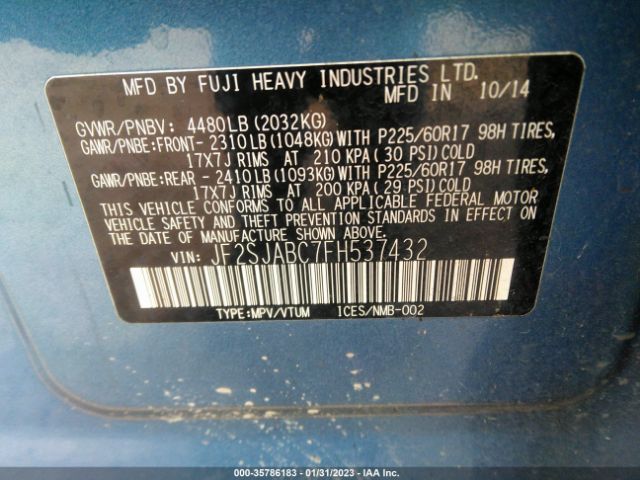 JF2SJABC7FH537432 Subaru Forester 2.5i