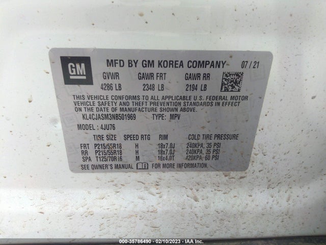 2022 Buick Encore, VIN: KL4CJASM3NB501969