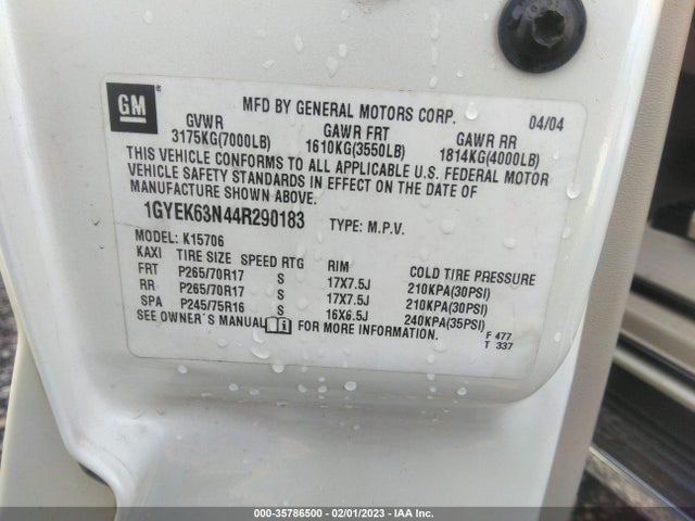Cadillac Escalade 2004 1GYEK63N44R290183 Image 10