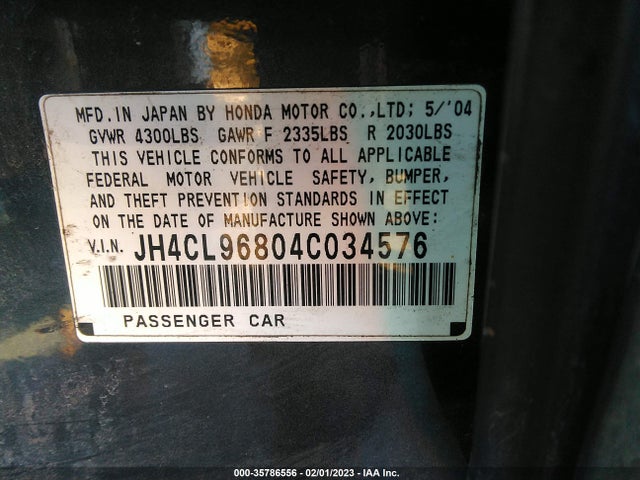 Acura TSX 2004 JH4CL96804C034576 Image 10