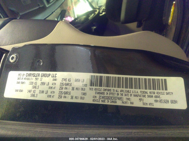 Dodge Grand Caravan Se 2012 2C4RDGBG9CR374051 Image 10