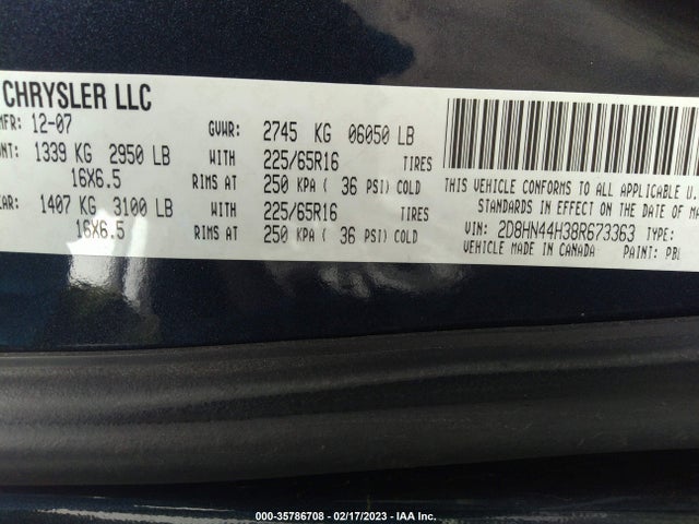 Dodge Grand Caravan Se 2008 2D8HN44H38R673363 Image 10