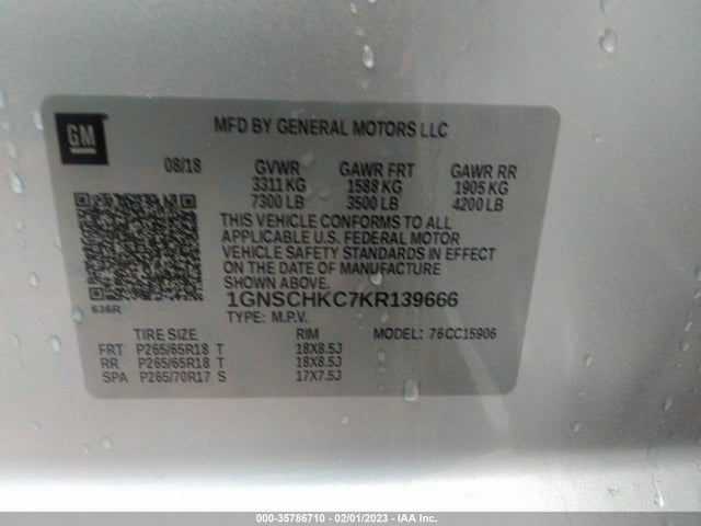 2019 Chevrolet Suburban, VIN: 1GNSCHKC7KR139666
