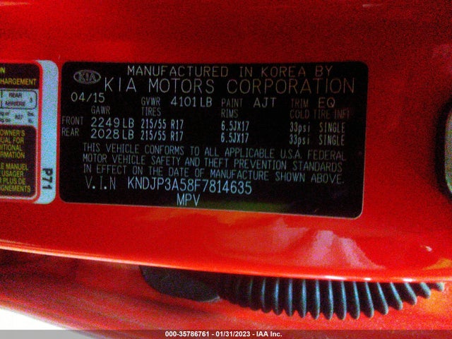 2015 Kia Soul, VIN: KNDJP3A58F7814635