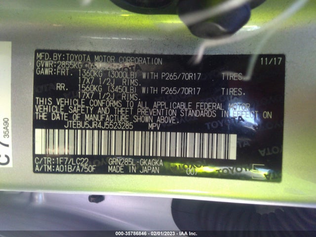 2018 Toyota 4Runner, VIN: JTEBU5JR4J5523285