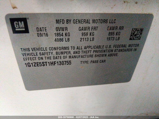 Chevrolet MALIBU LT 2017 1G1ZE5ST1HF130755 Image 9