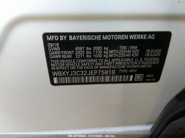 2018 BMW X2, VIN: WBXYJ3C32JEP75818