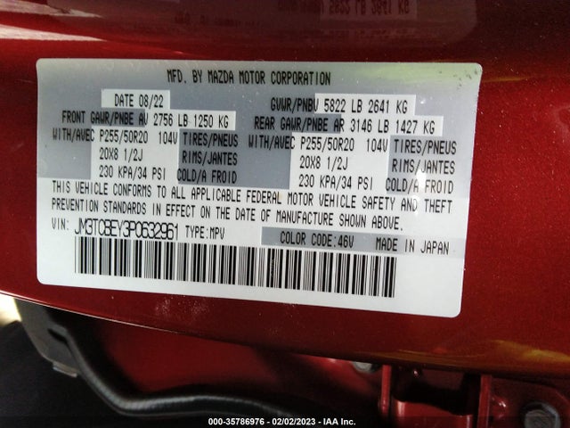2023 Mazda CX-9, VIN: JM3TCBEY3P0632961