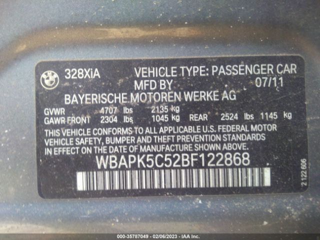 WBAPK5C52BF122868 BMW 3 Series