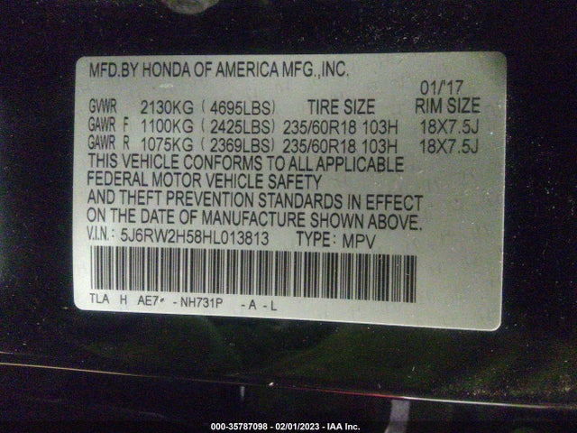 Honda CR-V EX 2017 5J6RW2H58HL013813 Image 10