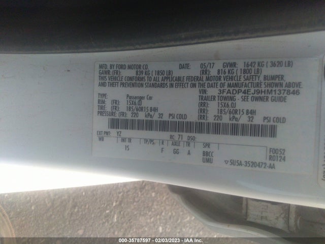 Ford FIESTA SE 2017 3FADP4EJ9HM137846 Image 10