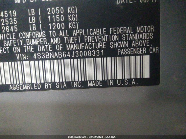 4S3BNAB64J3008331 Subaru Legacy