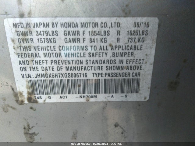 2016 Honda Fit, VIN: JHMGK5H7XGS006716
