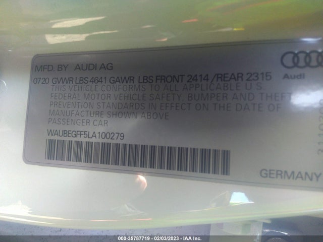 Audi A3 Sedan S Line Premium 2020 WAUBEGFF5LA100279 Image 9