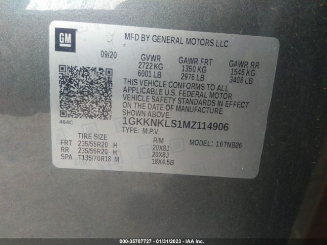 1GKKNKLS1MZ114906 GMC ACADIA SLE