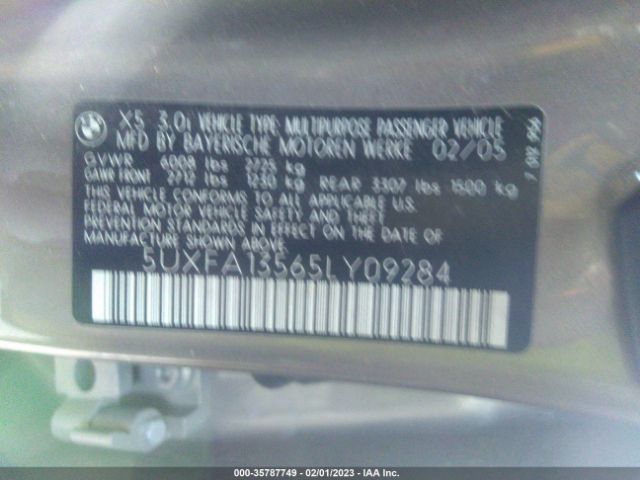 5UXFA13565LY09284 BMW X5 3.0I