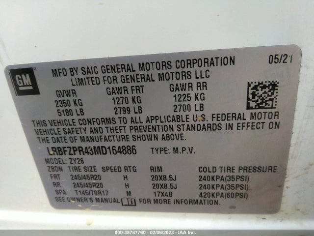 2021 Buick Envision, VIN: LRBFZPR43MD164886