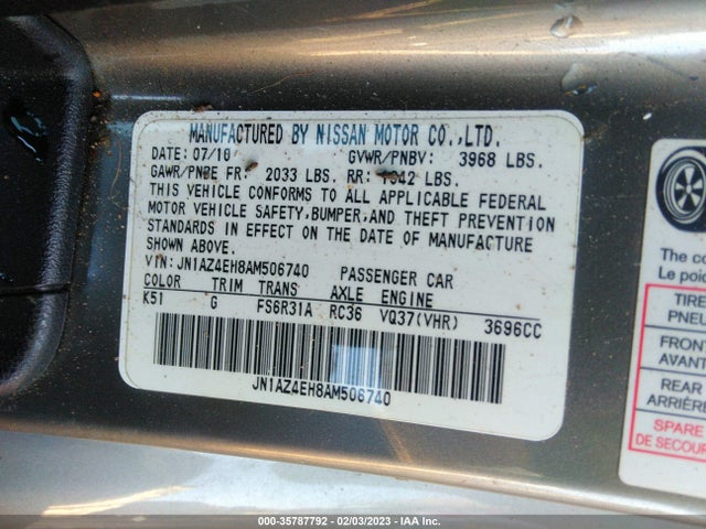 Nissan 370Z 2010 JN1AZ4EH8AM506740 Image 10