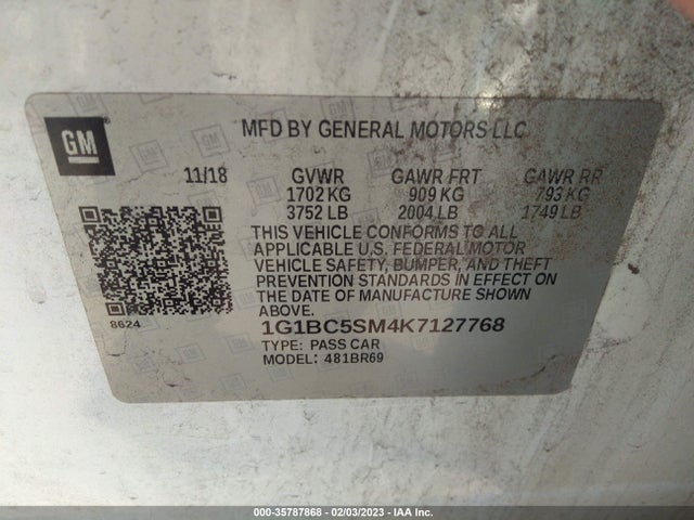 Chevrolet CRUZE LS 2019 1G1BC5SM4K7127768 Image 11