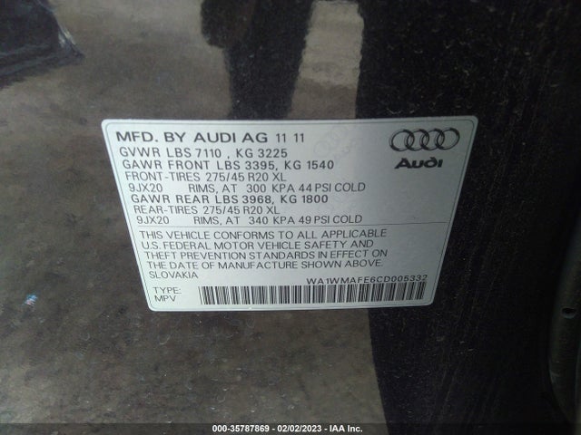 Audi Q7 3.0l Tdi Prestige 2012 WA1WMAFE6CD005332 Image 10
