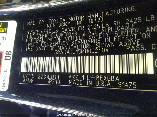 58ADA1C15MU002404 Lexus Es Es 300h